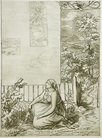 Josef Mánes, Skřivánek, 20,5 x 27,5 cm, venk. 24 x 32cm (1)