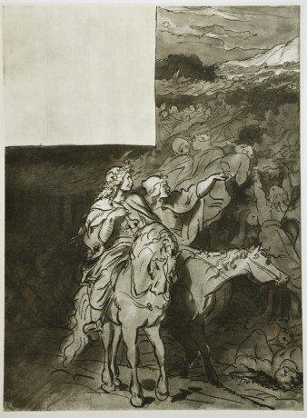 Josef Mánes, Záboj a slavoj na bojišti, 20 x 28 cm, venk. 24 x 32cm (1)