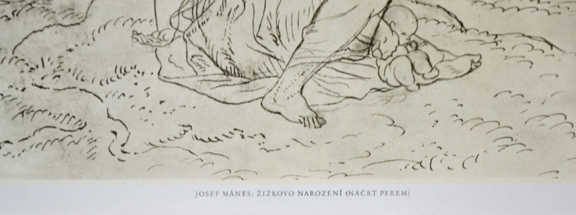 Josef Mánes, Žižkovo narození, 28 x 20,5 cm, venk. 32 x 24cm (3)