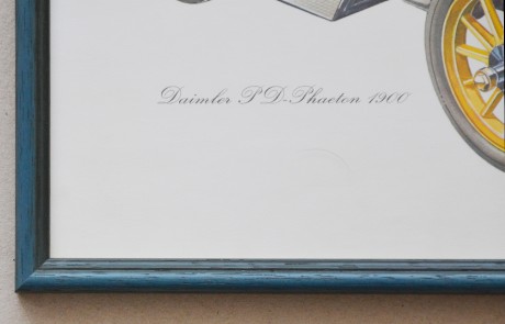 Daimler PD Phaeton 1900 reprodukce 33 x 28 cm v rámu 34,5 x 29,5cm, antireflexní sklo (4)
