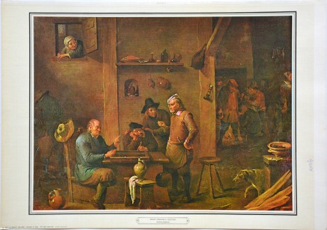 David Teniers Il Vecchio, Scena d'epoca, 50x35cm, bílý okraj s nápisem, obr. 40x30cm,  (4)