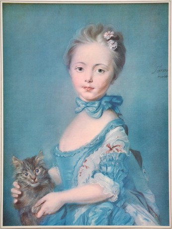 Perronneau, Jean-Baptiste, Dívka s kotětem, 31 x 41cm, bílý okraj0,5cm, tl.2,8mm (1)