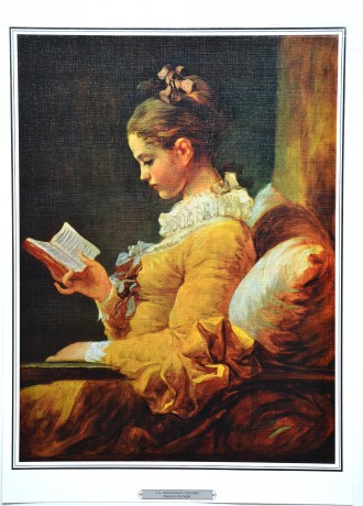 J. H. Fragonard, 1732-1806, Ragazza che legge, 33x47, bílé okraje, obraz 29,4x40 (2)