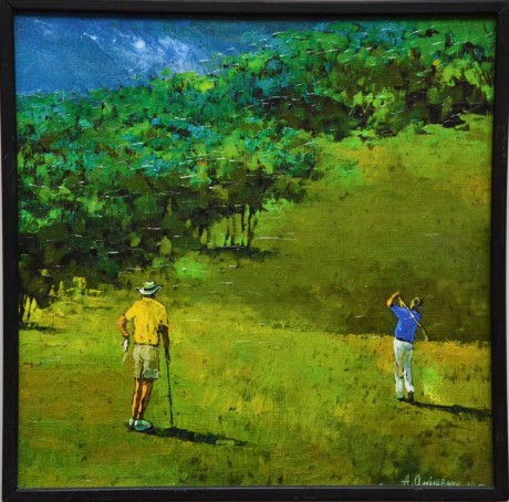 Alexandr Onishenko, Golf, 25x25cm, autorská reprodukce, kvalitní tisk na plátně, gelováno. (1)