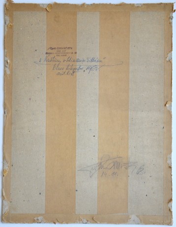 (1582)Cyril Chramosta Květiny v hliněném ždbánu, bar. litog. autor. list, 1962, 24,5x31cm, v 21x30cm, ps 33x43cm, (4)