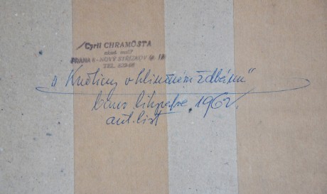 (1583)Cyril Chramosta Květiny v hliněném ždbánu, bar. litog. autor. list, 1962, 24,5x31cm, v 21x30cm, ps 33x43cm, (5)