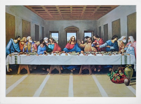 da Leonardo - L'ultima cena, Printed in Italy, obraz 70x50cm, venek 76x56cm,mírně poškozeno, tl. 03mm. (1)