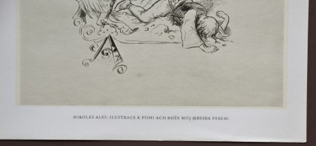 Mikoláš Aleš Ilustrace k písni Ach bože mój.20,5x27,5cm, venk. 24x32cm (2)