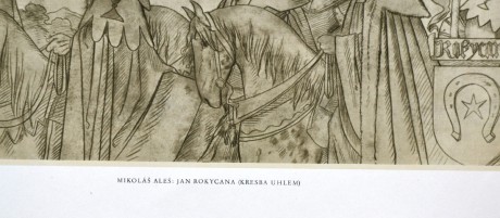 Mikoláš Aleš, Jan Rokycana, 29 x 11,5cm, venk. 32 x 24cm (3)
