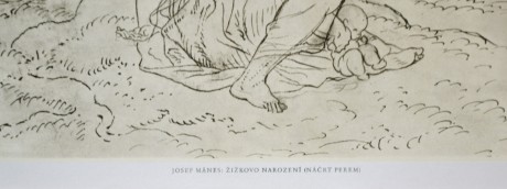 Josef Mánes, Žižkovo narození, 28 x 20,5 cm, venk. 32 x 24cm (3)