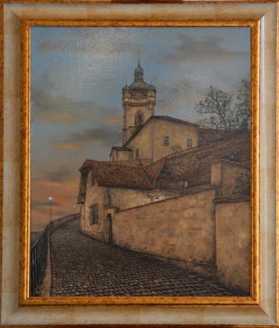 Jiří Valeš Mělník-Zámek, olej na plátně, 45x55, rám 57x68, r2017 (1)