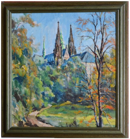 Vladimír Filáček Chrám sv.Víta Praha kart.ol.42,5x46,5 (2)