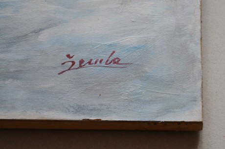 Zdeněk Žemla Zima na Vysočině olejová tempera na sololitu na blindrámu 107 x 70cm (2)