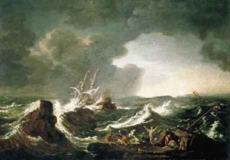 Bouře na moři - Claude Joseph Vernet 50x40, 15x10cm