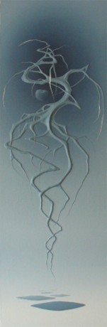 Tadeáš Síkora Kořeny - Rodinné pouto, kombinovaná technika/ olej, 46 x 144 cm.