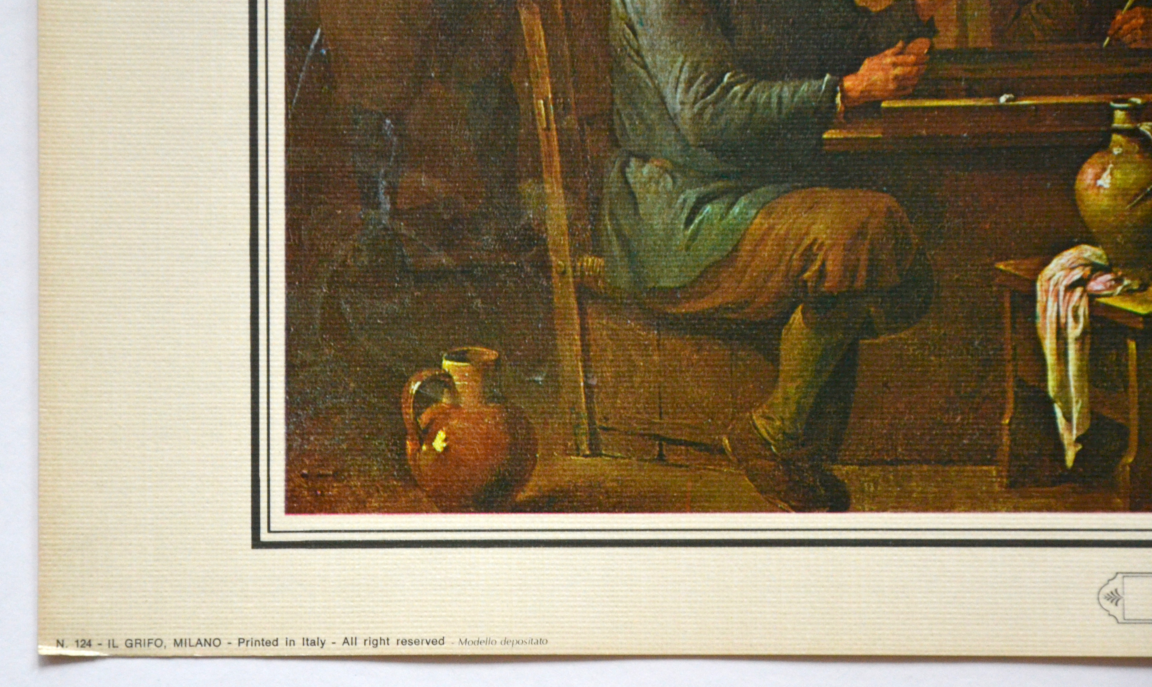 David Teniers Il Vecchio, Scena d'epoca, 50x35cm, bílý okraj s nápisem, obr. 40x30cm,  (3)