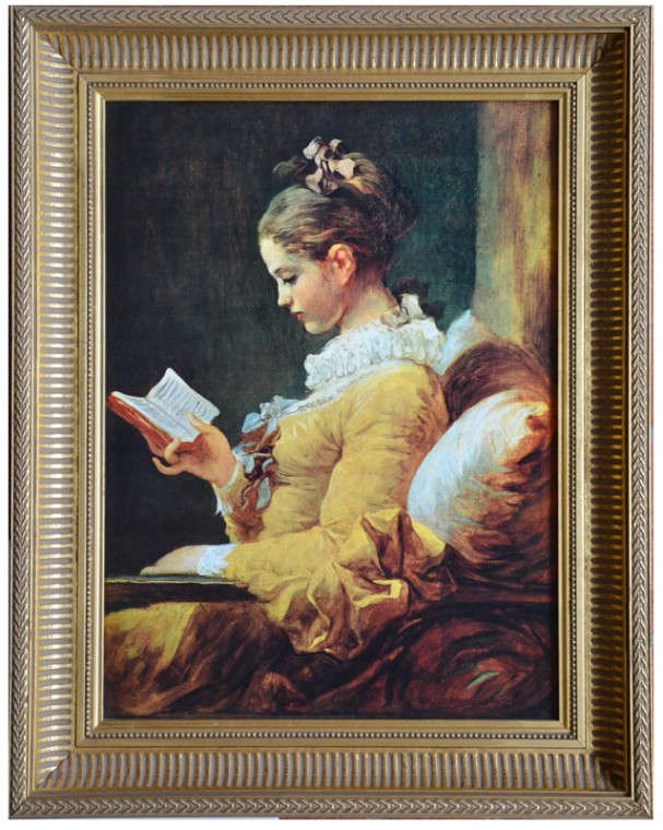 Ragazza che legge - J. H. Fragonard 30,5 x 40,5 v rámu 39,5 x 49,5 (1)