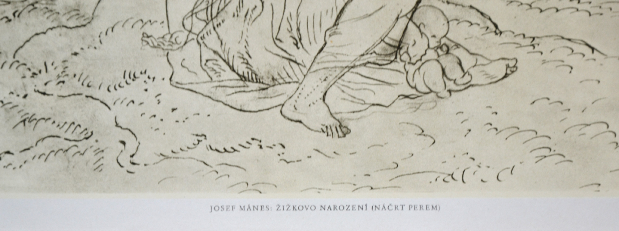 Josef Mánes, Žižkovo narození, 28 x 20,5 cm, venk. 32 x 24cm (3)