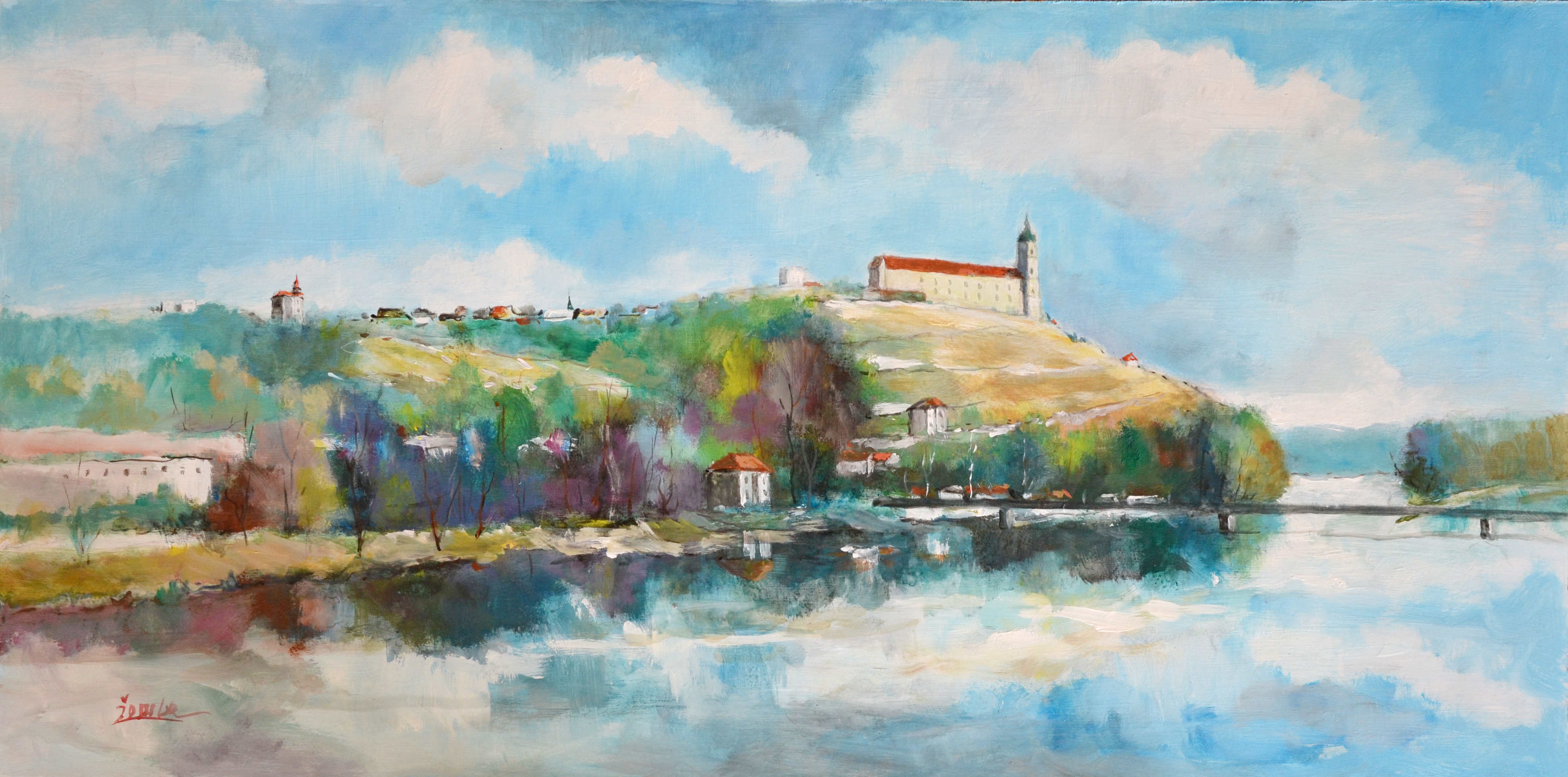 Zdeněk Žemla Mělník rok2015 ol. tempera 100x50 (1)