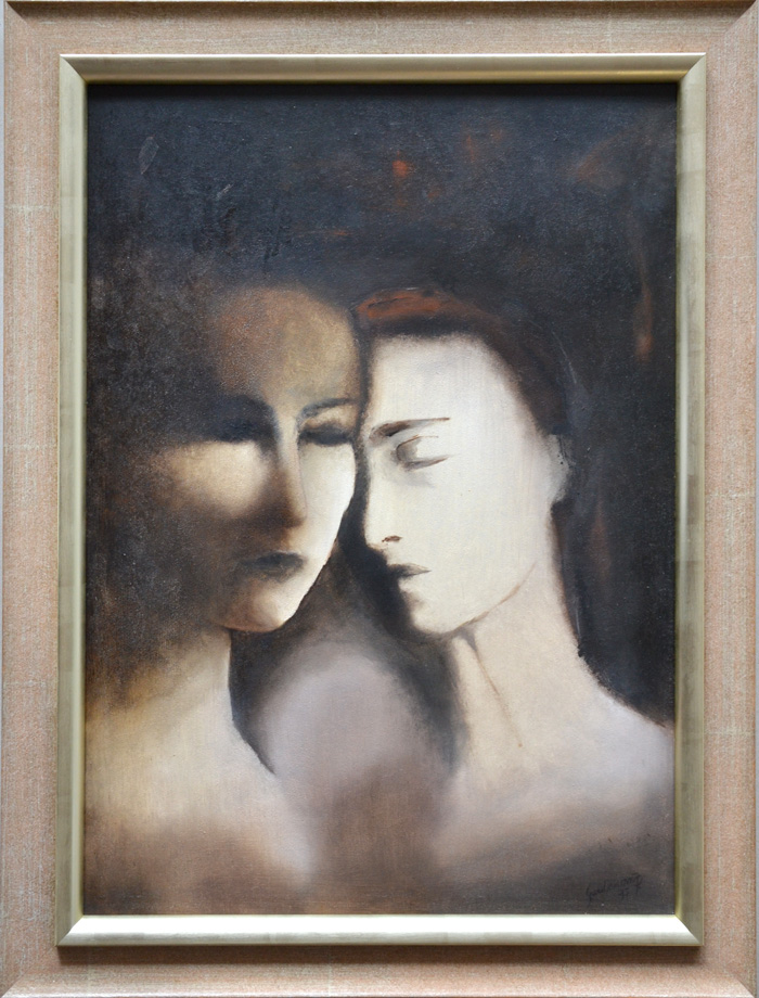 Pavlína Gardianová Soucit olejomalba na sololitu, rok 1997,  41,5 x 57,5 v rámu 51 x 67, (1)