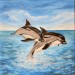 Petr Němeček Delfíni akryl na plátně, 50x50, tl.bl.1,5cm | PRODÁNO