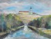 Zdeněk Žemla Mělník z průplavu olejová tempera na sololitu hrubá str. tl.3,87mm, 100 x 50cm (2)